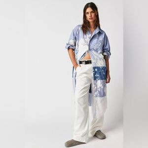 Free People x Tricia Fix Washed Patchwork Oxford Top